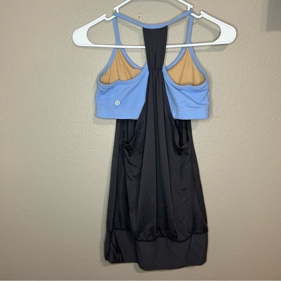 Lululemon No Limits gray tank top with blue built in sports bra size small 4 - Picture 4 of 6